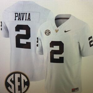 😛Diego Pavia White Vapor Stitched Jersey😳